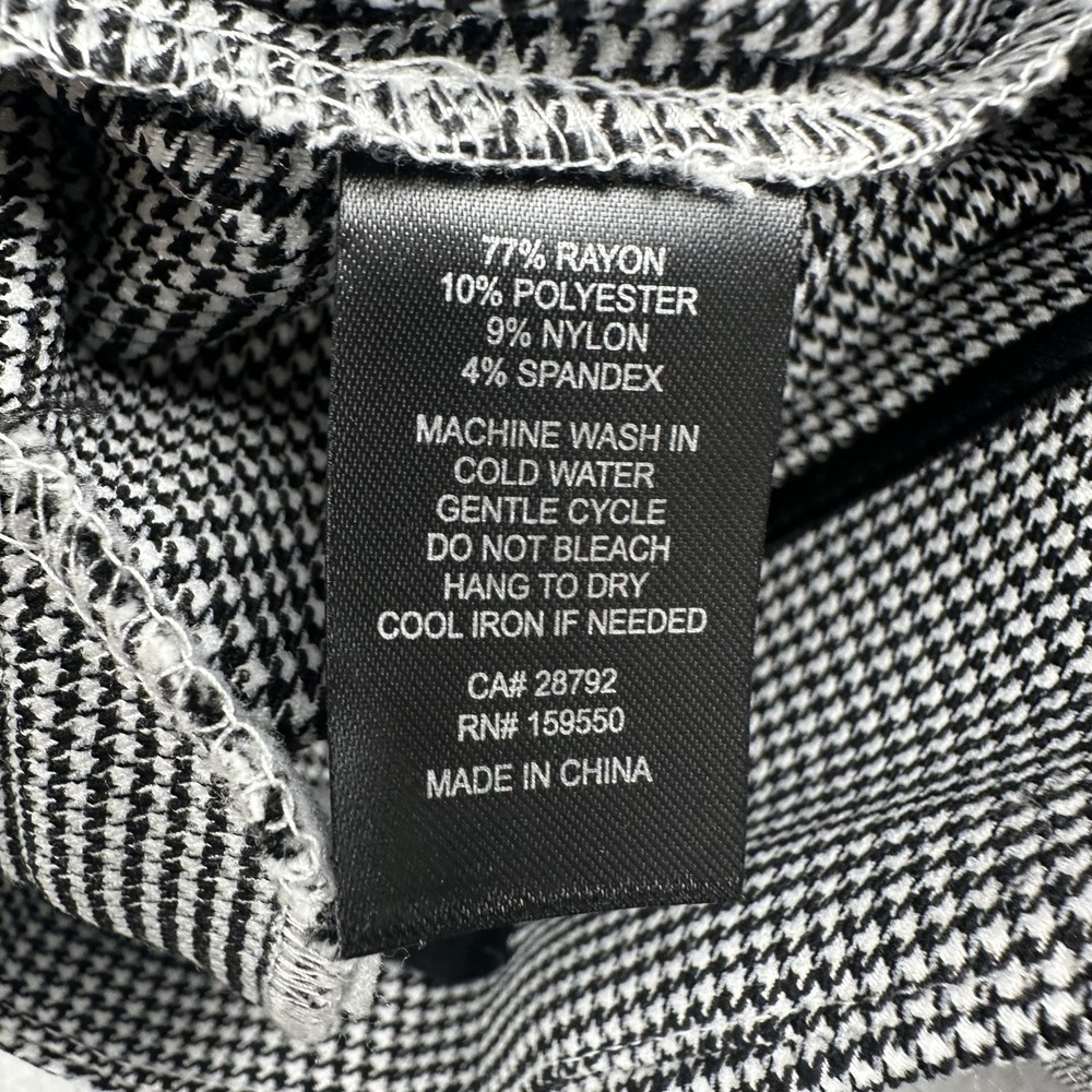 Massimo Fabbro Italy Houndstooth Stretch Ankle Pants Black White Womens Size 10 - Picture 6 of 9